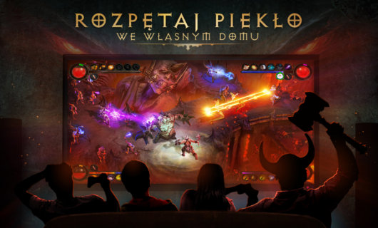 Grafika promocyjna na której widać rozgrywkę multi na jednej konsoli